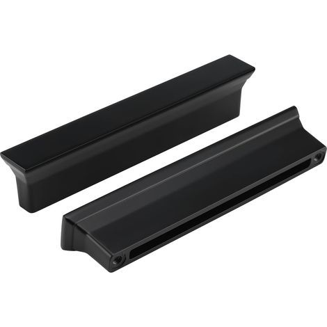 Set of 20 black cabinet handles, for kitchen and bathroom vanity units, 96 mm center-to-center distance (1/5)