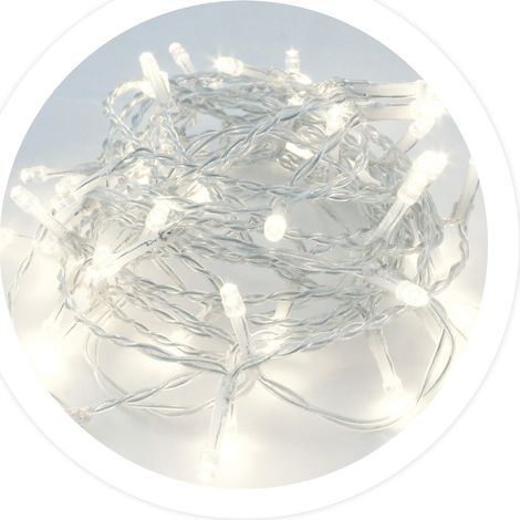 Transparente LED-Girlande 10 m, 8 Funktionen, kaltes Licht
