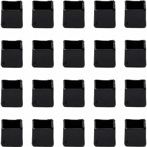 Lot de 20 embouts carrés en caoutchouc pour pieds de chaise, table et tabouret - 20 x 20 mm (1/5)