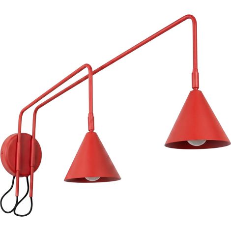 Apliques de pared Nox rojo acero 2xE14 150cm Sollux (1/5)