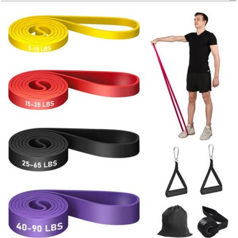 Fitnessbänder – 4er-Set – Widerstandsbänder fürs Training – Gurtset – Heimfitnessgerät – Fitnessbänder für Damen und Herren – Ausführung 1 (1/5)
