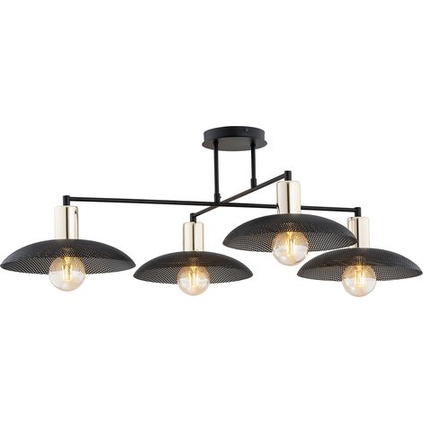 Lampadario Minimal Siri Acciaio Nero 4 Luci E27 (1/5)