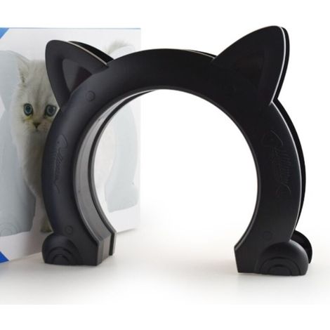 (Noir, 22,5 x 27 x 5,5 cm) Chatière, grande chatière, en plastique ABS (1/5)