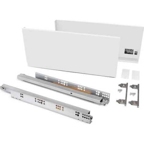 Emuca Cajón exterior Vertex 60kg de altura 178mm, profundidad 500mm, Acero, Pintado blanco -