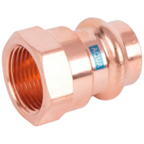 Raccord de transition HS AQUAGAS V 28 mm x 1 pouce 4502028100 en cuivre, filetage femelle, à sertir, pour gaz et eau (1/2)