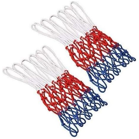 Filet de basket professionnel 2 pièces, filet de remplacement de basket-ball, filet pour panier de basket, panier de basket, 3 couleurs, filet pour panier de basket extérieur (1/5)