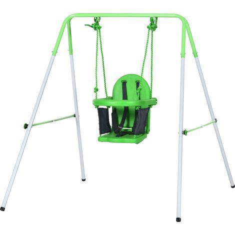 Balançoire portique enfant 6-36 mois acier 25 kg 122 cm vert