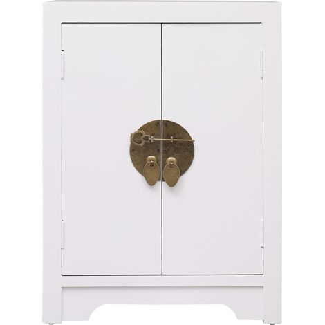 Maison Exclusive - Comodino Bianco 38x28x52 cm in Legno di Paulownia