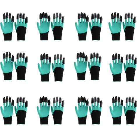 12 Paires de Gants de Jardin avec Griffes, Gants de Jardin Imperméables de Qualité Supérieure Gants de Travail avec 8 Griffes Gants de Génie de Jardin avec Griffes pour Creuser et Planter (1/5)