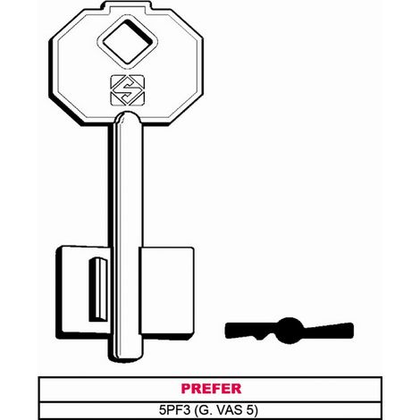 25PZ CHIAVE A DOPPIA MAPPA 5PF3 (G.VAS 5) PREFER
