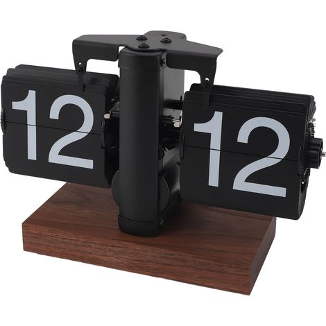 Horloge de bureau rabattable vintage 24 heures avec base antidérapante, bouton rotatif réglable, alimenté par batterie, horloge numérique rabattable pour salon, bureau (1/5)