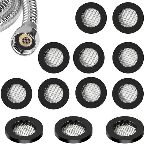 Lot de 12 rondelle caoutchouc, robinet machine à laver, joint avec écran, pour raccord fileté tuyau d'arrivée 3/4". (1/5)