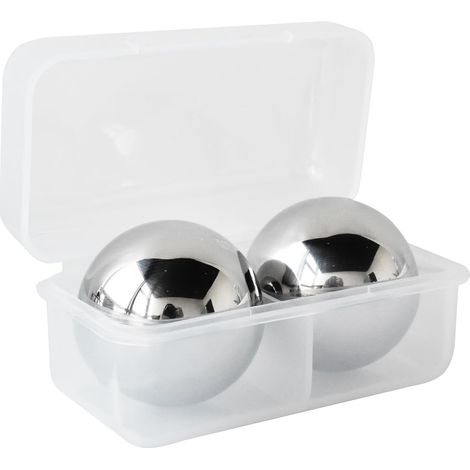 APEX Glaçons sphériques réutilisables en acier inoxydable, de 55 mm de diamètre, adaptés aux boissons et constituant un excellent cadeau. (1/5)