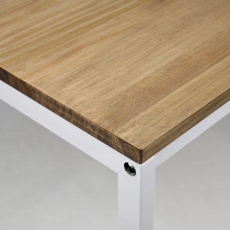Mesita de noche ECO Three 40x40x47cm Blanca madera efecto vintage estilo industrial Box Furniture (1/2)