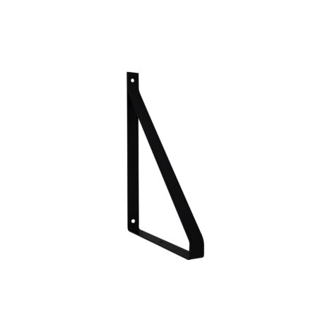 Quincadeco – Support étagère murale métal noir – Console en acier pour tablette jusqu'à 19 cm – Finition peinture époxy – Pose facile en 2 points