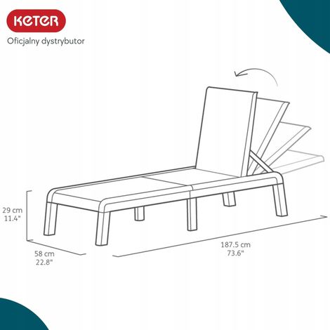 Keter Mallorca Lettino da Giardino Bianco Pieghevole