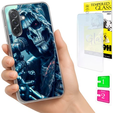 Funda para Samsung Galaxy A36 / A56 con cubierta para foto, tapa trasera y cristal 9H. (1/5)