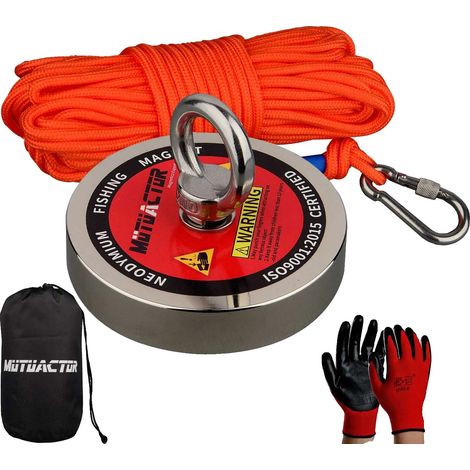 Kit magnetico, elevata forza di attrazione, kit completo per la pesca, corda magnetica da 900 libbre. (1/2)