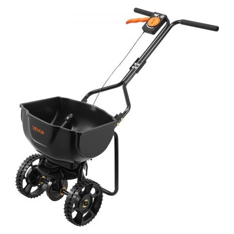 Esparcidor de Empuje Manual Capacidad de 6,8 kg, Esparcidor de Compost con Rejilla de Tolva y Neumáticos, Ancho de Esparcimiento de 0 a 3 m para Semillas y Fertilizantes, para Jardín, Césped (1/5)