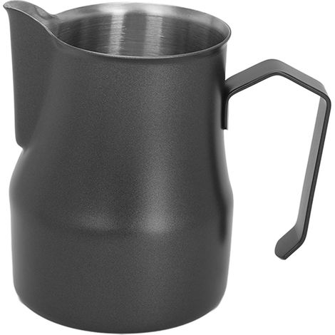Pichet à lait mousseur à café en acier inoxydable 304, 450 ml, avec sortie olecranon, noir. (1/5)