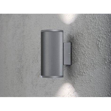 Außenwandleuchte SIRACUSA Up & Downlight Aluminium Grau, H 20,5cm (1/5)