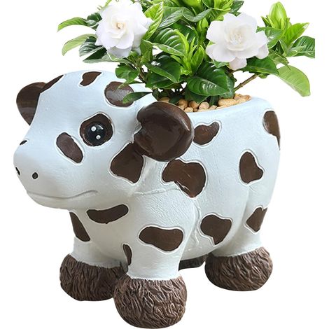 Cow Blumentopf aus Harz 10 2 cm lustige Yak Sukkulentenvase