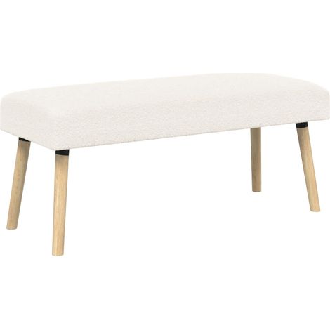 Banco Liso Crema 110 x 40 x 46 cm Bouclé vidaXL (1/5)