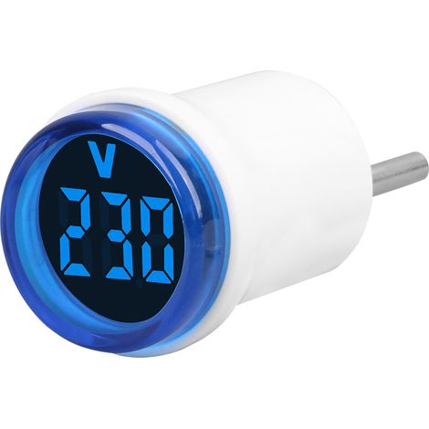 Voltmètre AC domestique à affichage numérique, type fiche ronde européenne, avec voyant indicateur, mesure précise,blue (1/5)