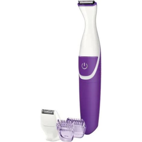 Lot rasoir femme 2-en-1 épilateur électrique lavable tondeuse ligne bikini violette (1/5)