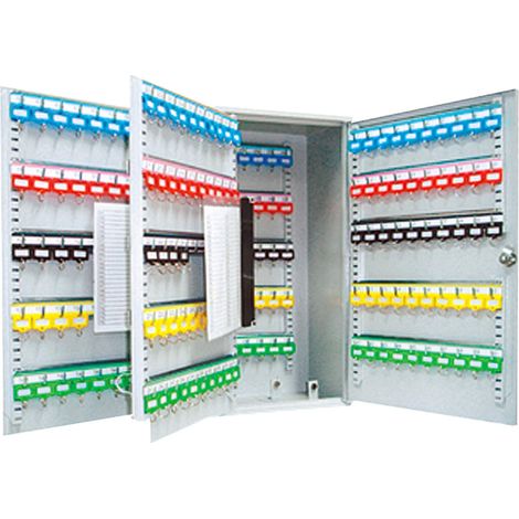 Arregui PL300 Cassetta Portachiavi con Ganci Regolabili  Cassetta di Sicurezza per 300 Chiavi da Muro  Appendichiavi da Parete  Portachiavi Inclusi  Armadietto per Chiavi 55x38x20,5 cm  grigio (1/2)