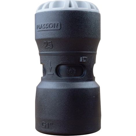 Raccord droit encliquetable PE Ø25 - Laiton femelle 1'' (26/34) avec portée plate ISO 228 et joint fourni - Plasson (1/4)
