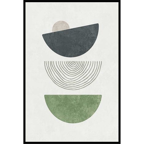 Affiche encadrée abstraction géométrique verte