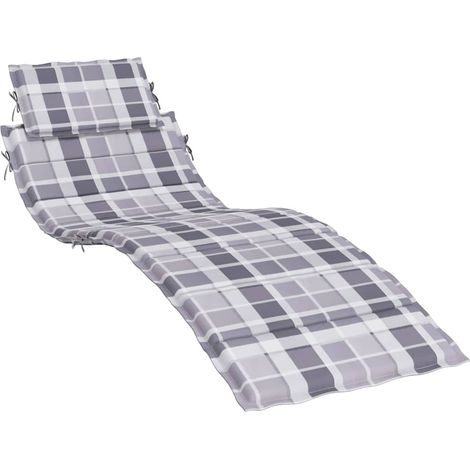 Maison Exclusive - Sonnenliegen-Auflage Grau Karomuster 186x58x4
