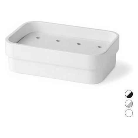 PORTE-SAVON EN MÉLAMINE SAETA Dimensions : Blanc Noir 130 x 85 x 60 mm