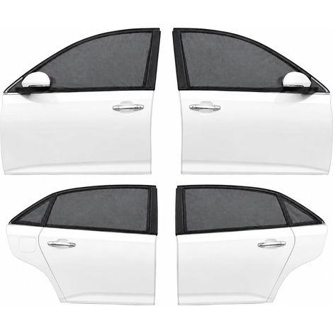 Pare Soleil Voiture Bébé, Cache Soleil Voiture Bébé 4 Pièces, Accessoire Voiture Interieur en Maille Élastique Respirante, Accessoire Voiture Anti Chaleur et Moustiques pour Fenêtres Avant Arrière (1/5)
