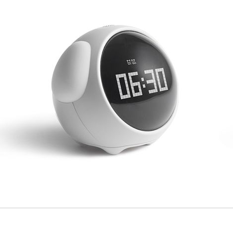 Réveil Blanc Pixel Multifonction ABS Design Minimaliste Lumière Douce pour Chambre et Bureau Cadeau Idéal (1/4)