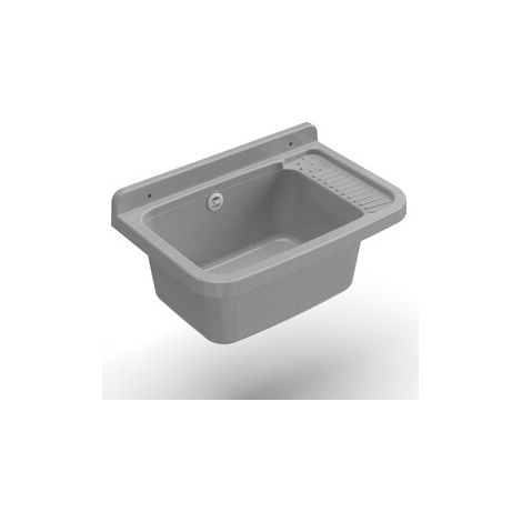 LAVATOIO RESINA A PARETE 50X35 CM C/SIFONE CEMENTO