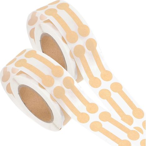 2 Rollen Siegelaufkleber für Einzelhandelsverpackungen, manipulationssichere Versiegelungsetiketten-4.2x1.1cm-Light Brown (1/3)