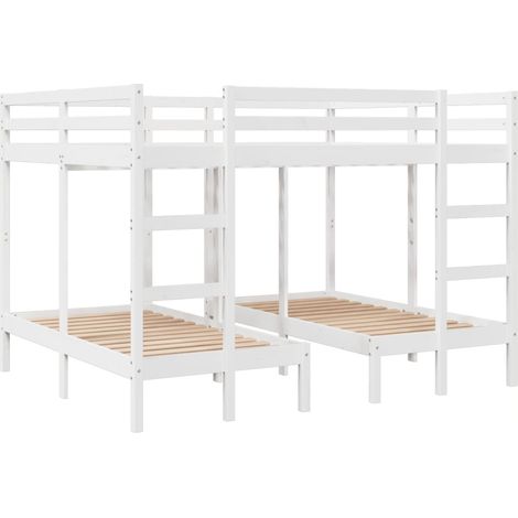 Maison Exclusive - Giroletto Castello Triplo Bianco 160x200/80x160cm Massello Pino