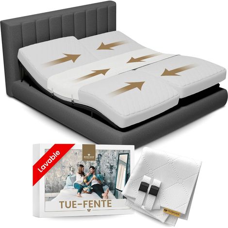 Arret Matelas () Sangle Matelas et Cale Matelas - Pont de Lit pour Relier Deux Matelas en Une Grande Surface de Lit - Butee Matelas/Joint Matelas/Cale Lit (1/5)