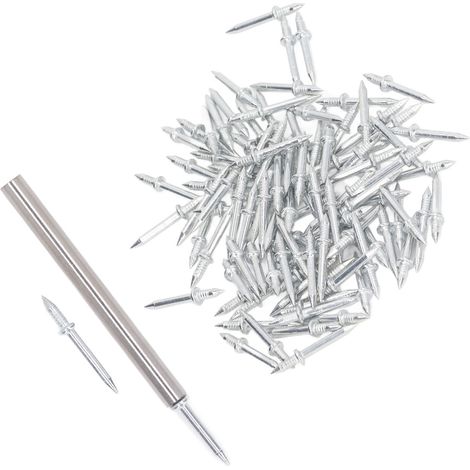 Lot de 101 clous de plinthe en acier au carbone galvanisé, sans marquage, à double tête et sans soudure (1/5)
