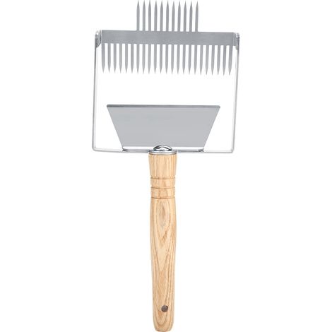 Bienenstockmesser-Schaber aus Edelstahl, Entdeckelungsgabel für die Imkerei mit Holzgriff (1/5)