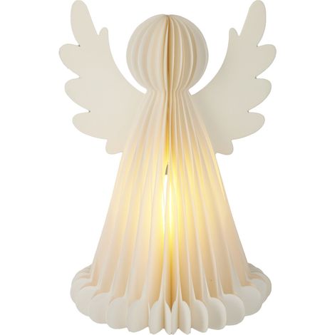 Décoration lumineuse de Noël, ange en papier avec 6 LED. (1/4)