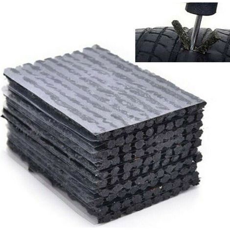 50 pièces Kit crevaison Outils,Meche Pneu crevaison en Caoutchouc pour La Réparation D’Urgence De Pneus Tubeless en Cas De Crevaison,kit Reparation Pneu Voiture (1/4)