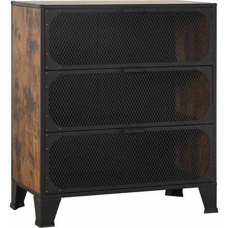 Armadietto Marrone Rustico 72x36x82 cm in Metallo e MDF DAS748989 (1/5)
