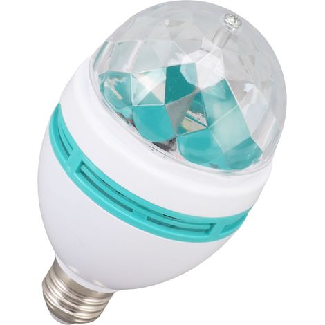 Ampoule lumineuse rotative RGB à culot E26, changement de couleur automatique, en ABS et PC, pour fêtes, bars et mariages (85-260 V). (1/5)