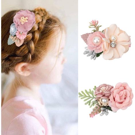 künstliche Haarspangen mit Blättern für Mädchen, Babyhaarschmuck, Größe F (1/2)