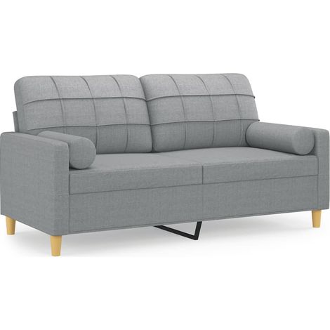 Maison Exclusive - Divano a 2 Posti con Cuscini Grigio Chiaro 140 cm in Tessuto