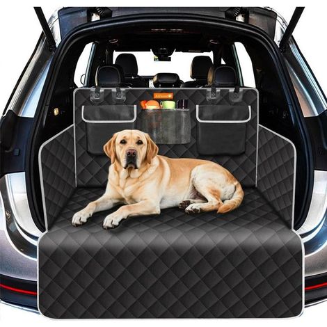 Housse Coffre Voiture Chien Universelle,180x103cm Tas Protection SUV Grande Taille, Lavable avec Côtés et Poches,Noir Blanc (1/5)