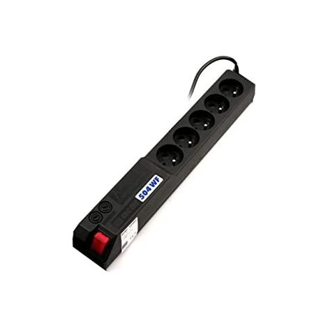 Regleta protectora contra sobretensiones Acar 504WF de 3,0 m, color negro
